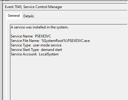 Psexec forensic analysis and threat detection