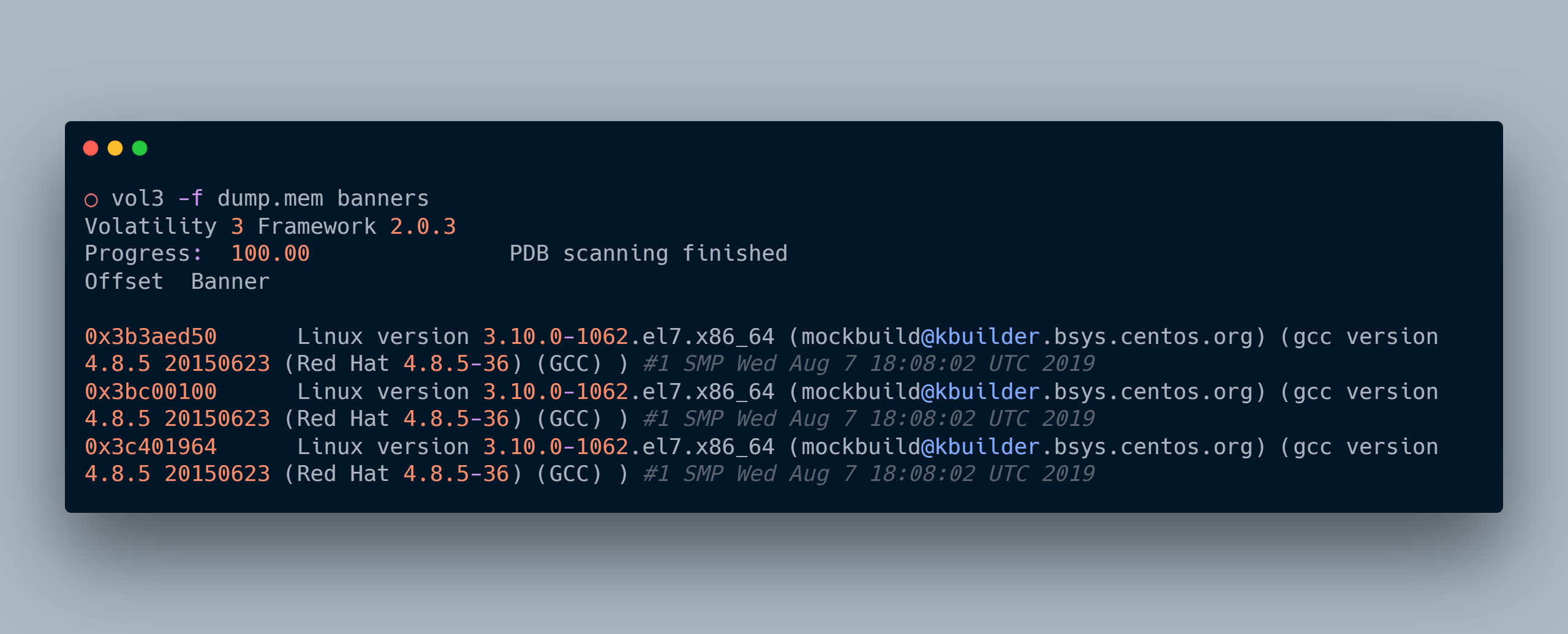 memory forensics identifying Linux and Kernel